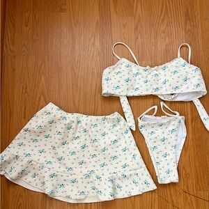 Floral Bikini Set with Skirt